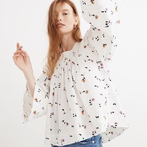 Made well square neck top with sweet blossoms